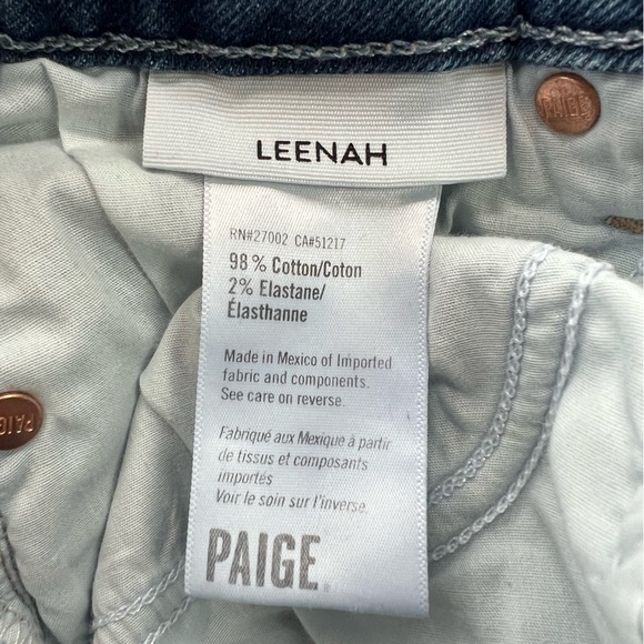 Paige Leenah Wide Leg High-Rise Exposed Button Fly Jeans, Med Blue, 25 - Picture 9 of 10